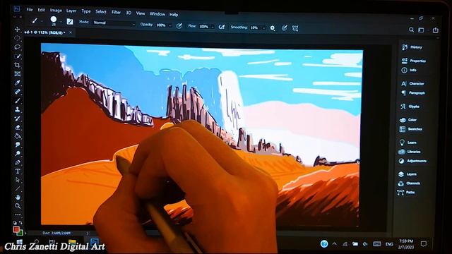 Painting Star Wars Concept Art in Photoshop | Digital Speedpainting Timelapse Landscape Tutorial смотреть онлайн