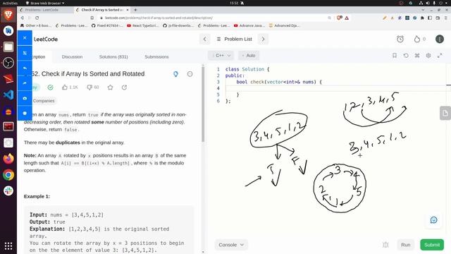 Check if Array is Sorted and Rotated (Leetcode 1752) in Telugu смотреть онлайн