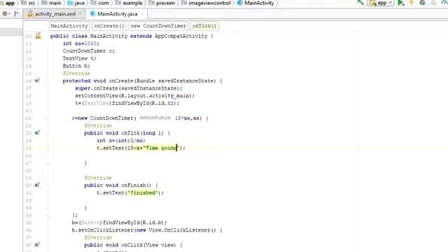 Countdown timer code in android studio смотреть онлайн
