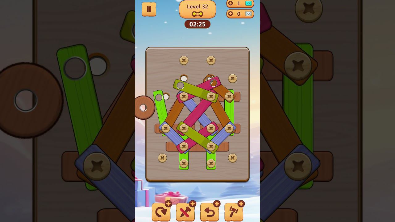 Wood Nuts & Bolts Puzzle смотреть онлайн