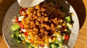 БЫСТРЫЙ И ВКУСНЫЙ САЛАТ С КИРИЕШКАМИ  ЗА 5 МИНУТ. Ен онай салат