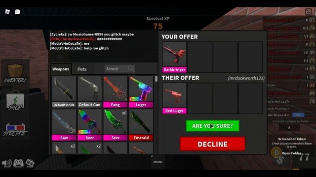 TRADING DARKBRINGER FOR RED LUGER! | ROBLOX Murder Mystery 2 смотреть онлайн