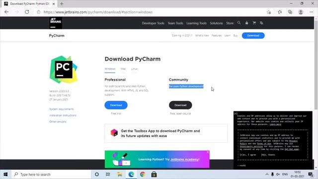 HOW TO INSTALL PYTHON AND ITS IDE PYCHARM смотреть онлайн