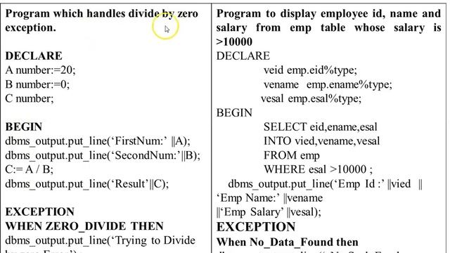 PL/SQL Exception Handling смотреть онлайн