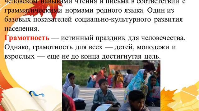 Виртуальный литературный час "Грамотность - путь к успеху" смотреть онлайн