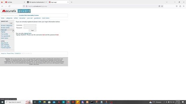 SQL Injection Authentication Bypass смотреть онлайн