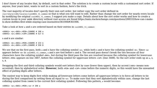 Unix & Linux: Specify the sort order with LC_COLLATE so lowercase is before uppercase смотреть онлайн