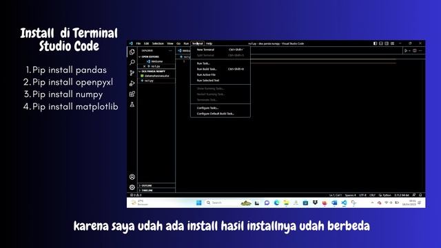 Cara memanggil file Excel menggunakan Python pandas dan numpy di visual studio code смотреть онлайн