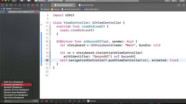 Breakpoints in Swift | Exception Breakpoint | Symbolic Breakpoint смотреть онлайн