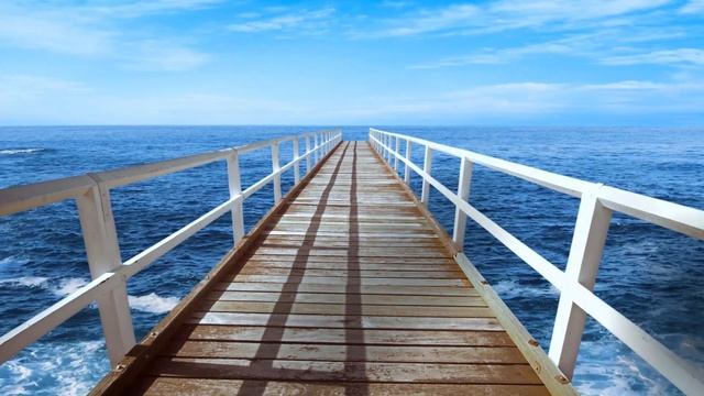 Infinite Ocean and Tranquil Pier (Ocean Sounds) | 4K Relaxing Relaxing Screensaver смотреть онлайн