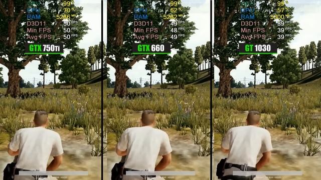 GTX 750 Ti vs GTX 660 vs GT 1030 Test in PUBG смотреть онлайн