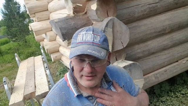 Богатырская баня, шлифовка,покраска сруба. смотреть онлайн