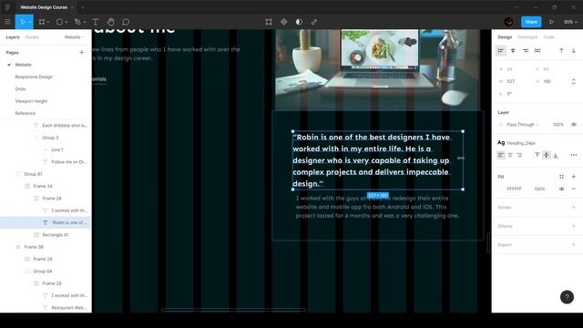 Designing the Testimonials Section of the Portfolio Website in Figma - Part 15/22 смотреть онлайн