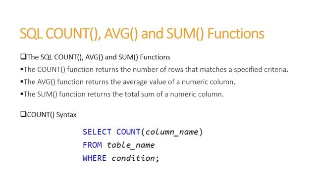 SQL basics - 11 - Aggregation functions смотреть онлайн