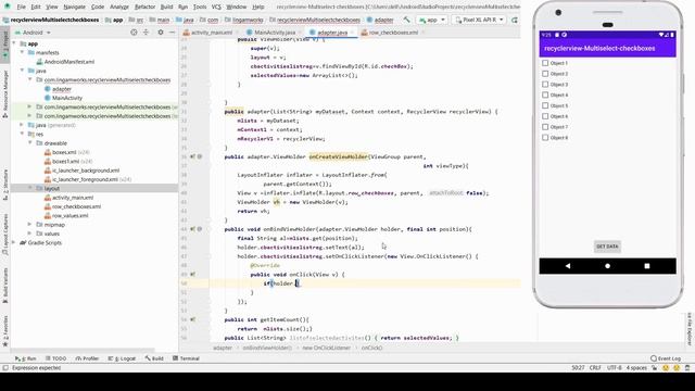 Checkbox with Recycler View Android смотреть онлайн