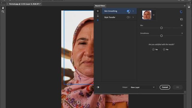 Photoshop CC Nueral Filters Skin Smoothing смотреть онлайн