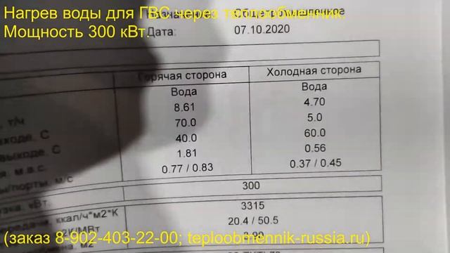 Нагрев воды для ГВС через теплообменник. Мощность 300 кВт. смотреть онлайн