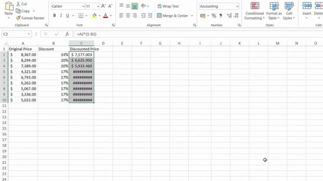 Excel's Cell Showing Hashtags!