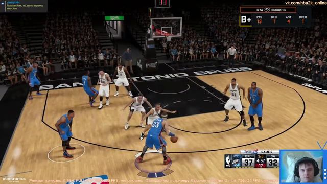 NBA 2K15 PS4 карьера #58 Playoff Semifinals vs Spurs Game 5 смотреть онлайн