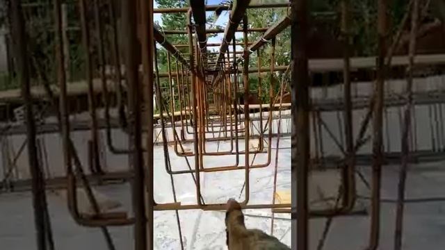 вяжем балку монолитной жб фундамента. с двойным хомутом. шагом 200мм. арматура 22мм и 8мм смотреть онлайн