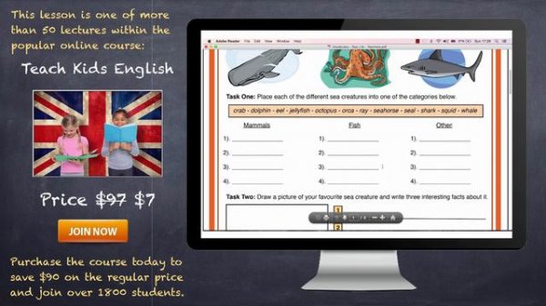 ESL Vocabulary Worksheets (Sea Life Vocabulary)