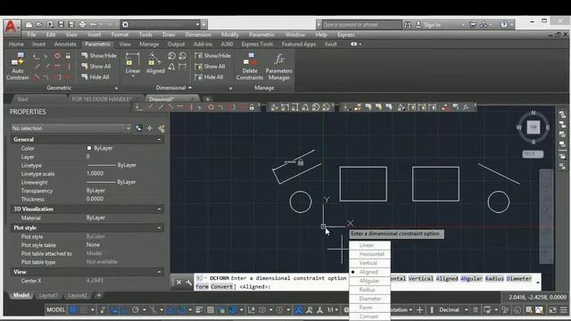 168 (PARAMETRIC TOOL) (DCFORM) DCFORM COMMAND AUTOCAD, DYNAMIC & ANNOTATIONAL CONSTRAINTS смотреть онлайн