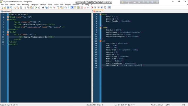 Transparent text style in css (Valentine's special) смотреть онлайн