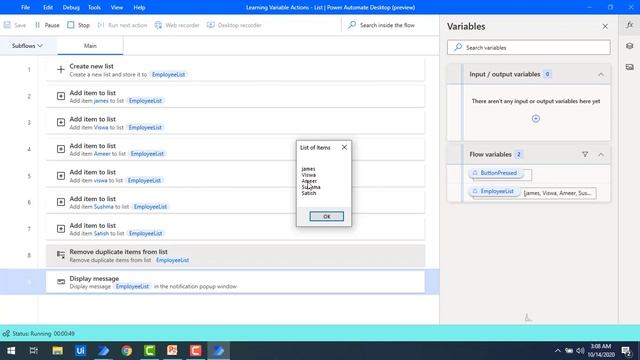 Power Automate Desktop : Work with Remove Duplicate items from List, Reverse List, Shuffle List смотреть онлайн