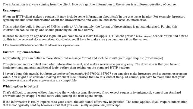 Software Engineering: What is the right approach to save user agent info during login to web / app? смотреть онлайн