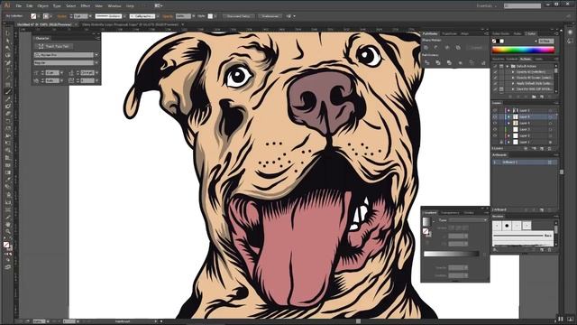 How To Draw a Pitbull in Illustrator Timelapse Vector Illustration смотреть онлайн