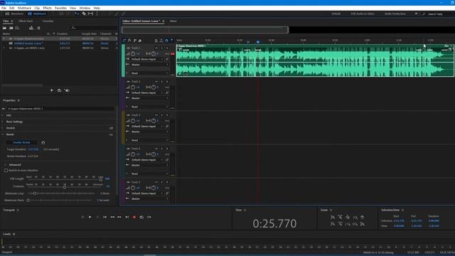 Как в Adobe Audition быстро подогнать продолжительность аудио под видеоряд смотреть онлайн