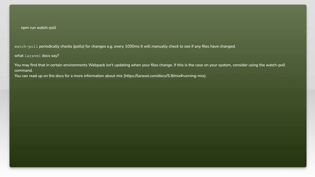 `npm run watch` not working in Laravel 5.4 смотреть онлайн