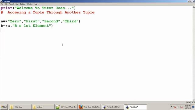 Python Tutorial : Accessing a Tuple Through Another Tuple In Python Tamil Prat-10 смотреть онлайн