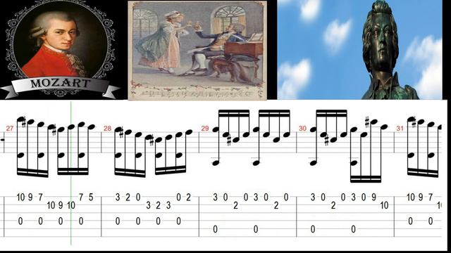 For easy guitar. W. A. Mozart - Adagio. Allegro. (+Tabs) смотреть онлайн