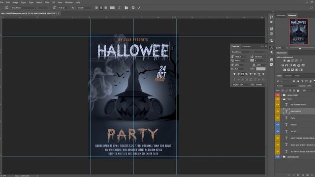Halloween Flyer Template Editable with Photoshop смотреть онлайн