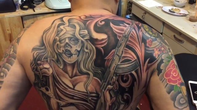 Tran Le Tattoo - Full Back Chicano Tattoo Style