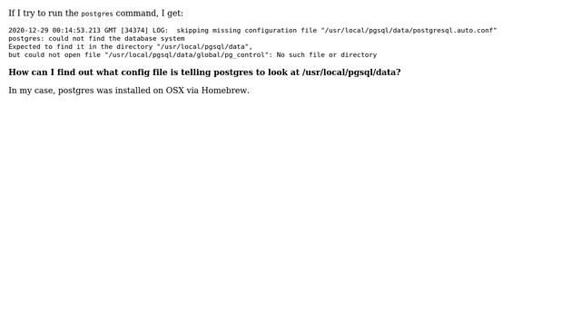 Databases: postgres: could not find the database system смотреть онлайн