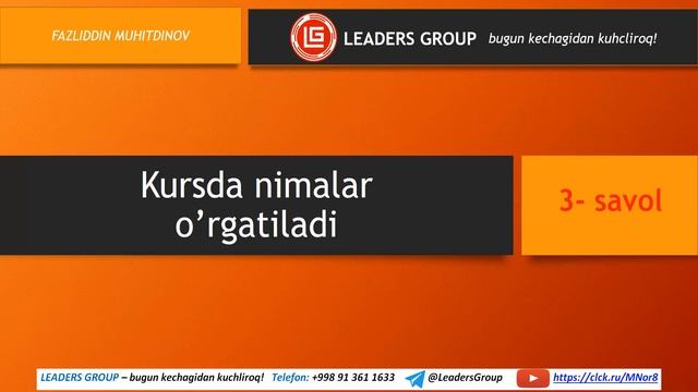 Dasturlash asoslari kursi haqidagi savollariga javoblar. смотреть онлайн