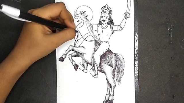 Kalki Avatar Pen Sketch | Ball Point Pen Shading | Lord Vishnu Dashavatharam смотреть онлайн