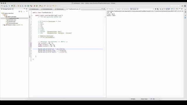 Java Programmieren lernen | int, float oder double? - 012 смотреть онлайн