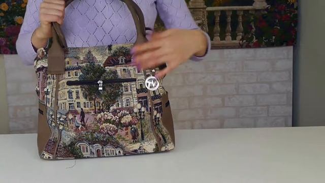 Сумка женская большая Городская 337 40х30х16 см гобелен + экокожа смотреть онлайн