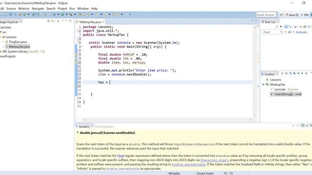 Calculate markup price and tax percentage Java program смотреть онлайн