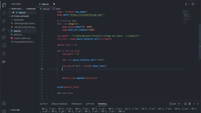 Cryptocurrency Data Scraper/ Extractor using Python Playwright and save it to PostgreSQL смотреть онлайн