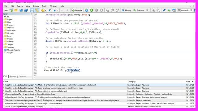 LEARN MQL5 TUTORIAL BASICS - 121 SIMPLE RSI SELL STOP LOSS смотреть онлайн