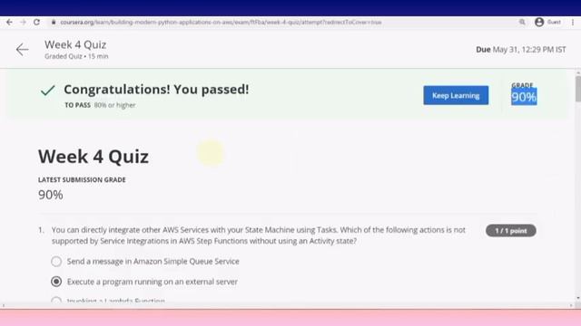 Coursera Building Modern Python Applications on AWS Quiz Answers Week 1-6 Quiz Answers Final Quiz смотреть онлайн