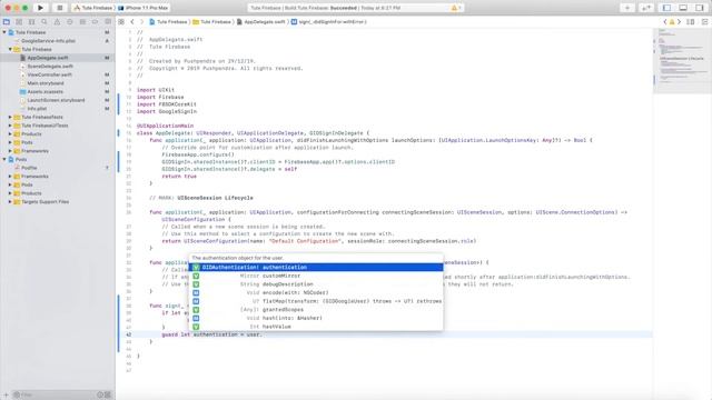 Google login in iOS using firebase Swift 5 смотреть онлайн
