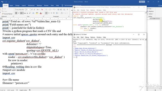 Python Important Remove Space and quotes From CSV 37 Part 189 смотреть онлайн