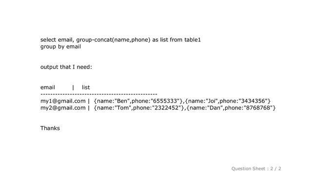 MySQL : How create json format with group-concat mysql? смотреть онлайн