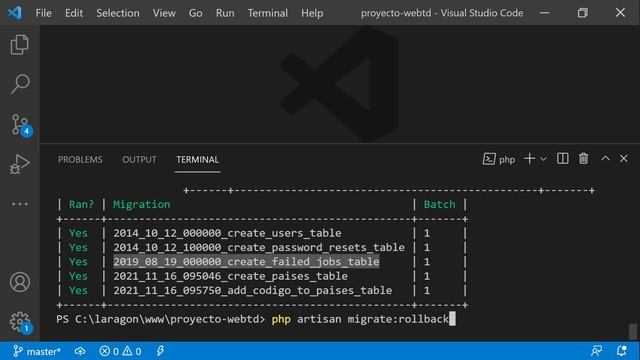 Migraciones Laravel | Revertir migraciones Laravel - orden смотреть онлайн