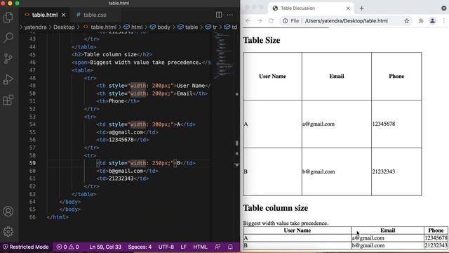 HTML Basics: Resize tables, row, columns | HTML | Let's Learn смотреть онлайн